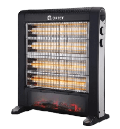 [18100076] Crest Electric Heater CR-5197 with Decor  Black 2400 Watt