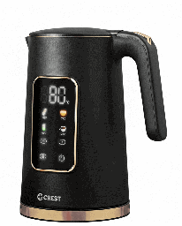 [18100108] Crest Electric Kettle CR-5206 1.7L Digital Black/Gold
