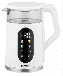 [18100111] Crest Electric Kettle CR-5209 1.7L Digital Glass/White