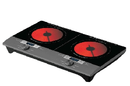 [18100183] Crest Electric Hobs CR-5288 Double Burner Manual Black Glass