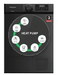 [6800029] Bompani Dryer BOM-D1053BL Heat Pump 10kg Black