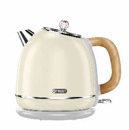 [6200133] Trust Electric Kettle CRYSTAL 210-01239 1.8L Beige Wooden Handle