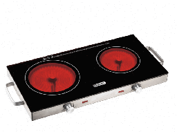 [6200142] Trust Electric Hobs 210-02930 Double Burner Manual Black Glass