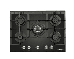 [6800065] طباخ غاز بمباني بلت ان 70 سم زجاج اسود BOM-70 GLS BLK
