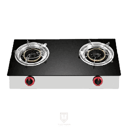 [7700025] Tiger Gas Cooker JZY-2-T3 2 Copper Stoves Black Glass