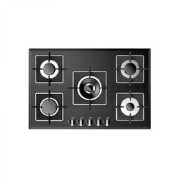 [2600006] طباخ غاز فيرجاز هايتك بلت ان 70 سم زجاج اسود Onyx 70=77HT