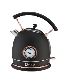 [18100027] CREST Electric Kettle CR-5050 1.8L Stainless Steel Black &amp; Gold