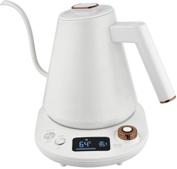 [18100028] CREST Electric Kettle CR-4018 1L Stainless Steel White with Temperature Control